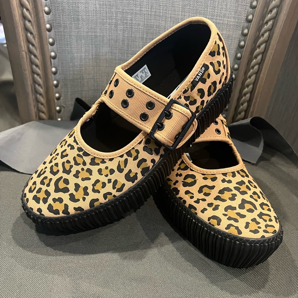 Leopard Print women's Maryjanes vans